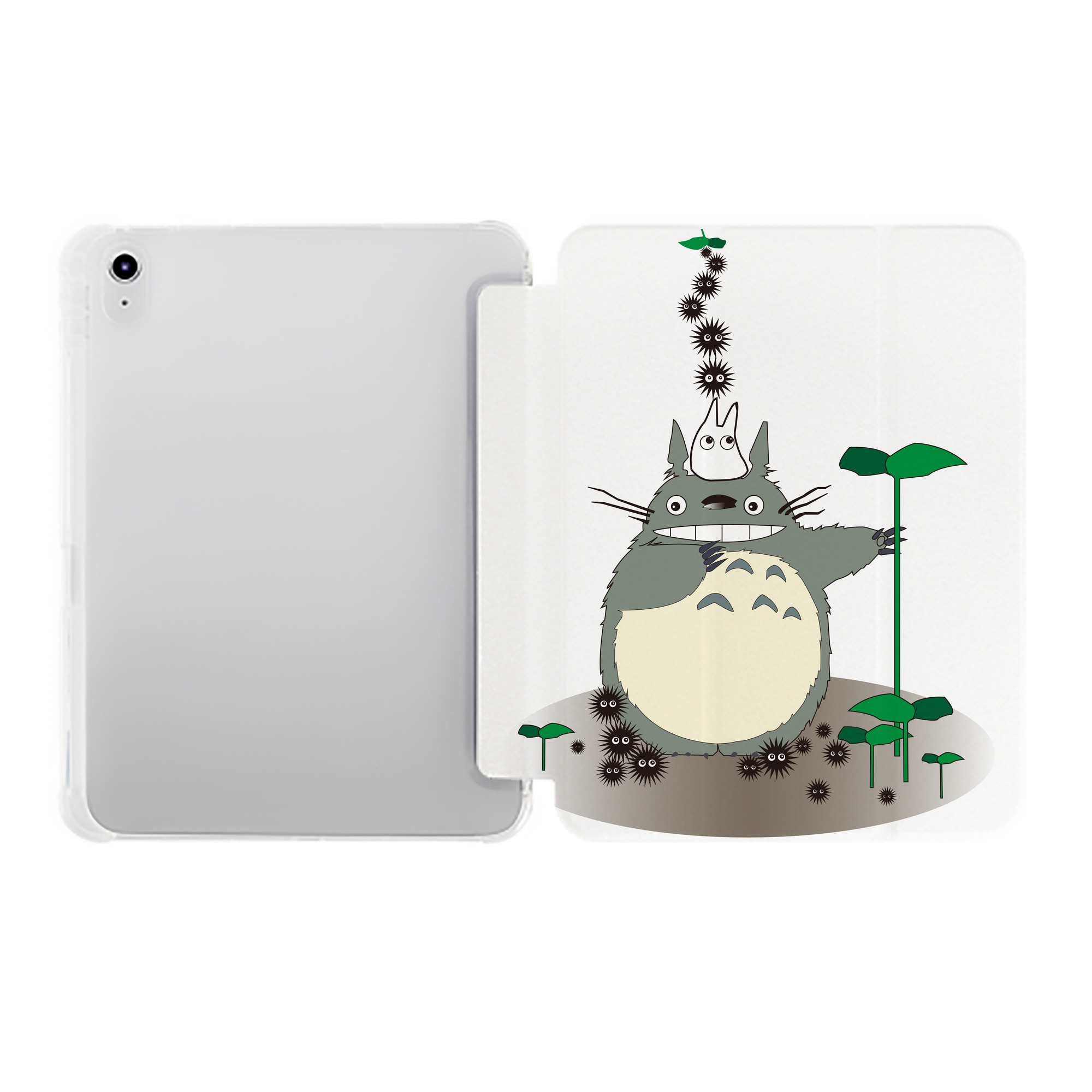 （画像用） となりのトトロ 草壁メイ 草壁サツキ My Neighbor Totoro Satsuki Kusakabe Mei Kusakabe IPad ケース ペン収納付き 三つ折りスタンド PUレザー×シリコン 対応機種9.5/10.5/10.9インチ